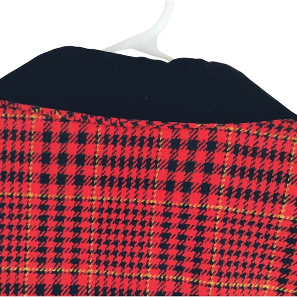 VTG Boxy Cut Blazer Size 12 Celtic Plaid 2 Button Velvet Collar Preppy Old Money - Picture 5 of 10